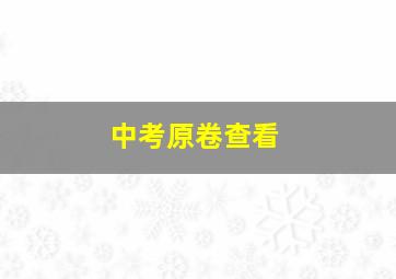 中考原卷查看