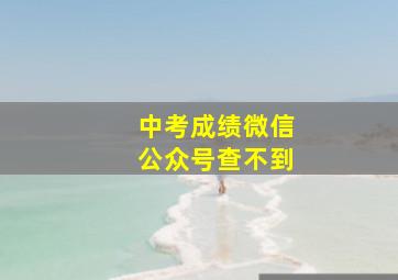 中考成绩微信公众号查不到