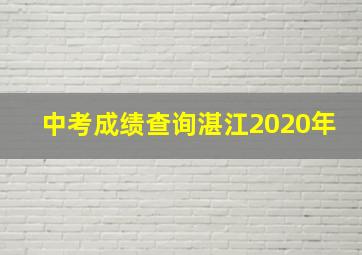 中考成绩查询湛江2020年