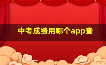 中考成绩用哪个app查