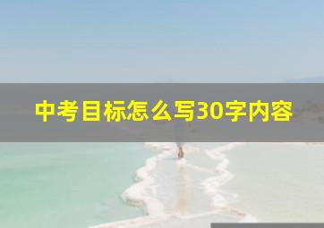 中考目标怎么写30字内容