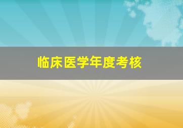 临床医学年度考核