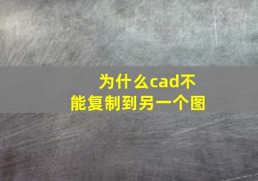 为什么cad不能复制到另一个图