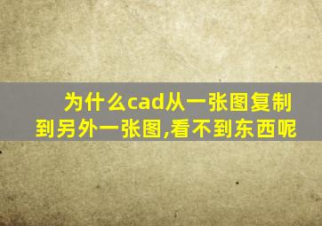 为什么cad从一张图复制到另外一张图,看不到东西呢