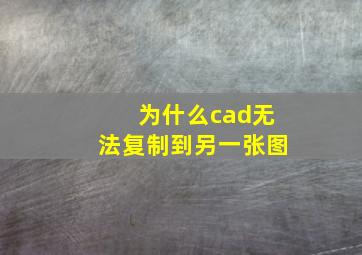 为什么cad无法复制到另一张图