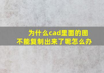 为什么cad里面的图不能复制出来了呢怎么办