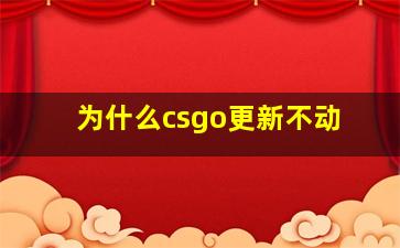 为什么csgo更新不动