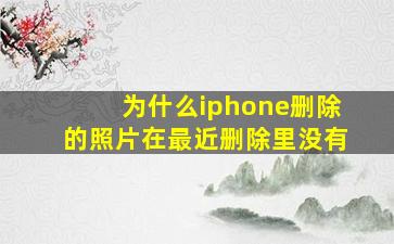 为什么iphone删除的照片在最近删除里没有