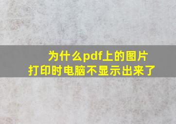 为什么pdf上的图片打印时电脑不显示出来了