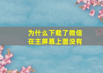 为什么下载了微信在主屏幕上面没有