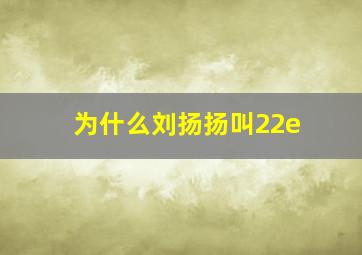 为什么刘扬扬叫22e