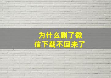 为什么删了微信下载不回来了