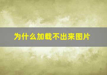 为什么加载不出来图片