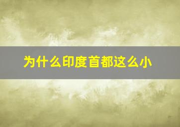 为什么印度首都这么小