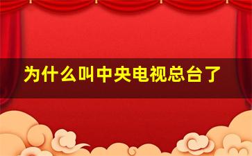 为什么叫中央电视总台了