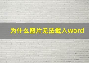 为什么图片无法载入word