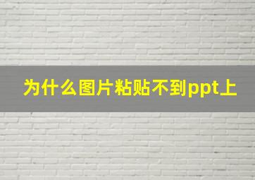 为什么图片粘贴不到ppt上