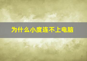 为什么小度连不上电脑