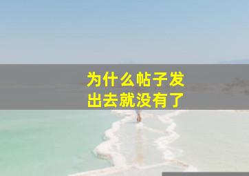 为什么帖子发出去就没有了