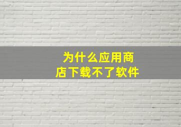 为什么应用商店下载不了软件