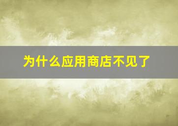 为什么应用商店不见了