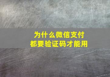 为什么微信支付都要验证码才能用