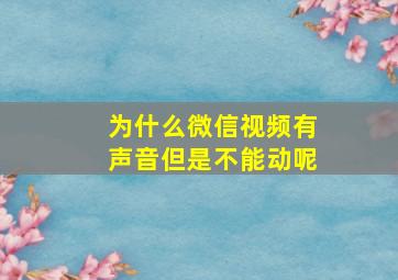 为什么微信视频有声音但是不能动呢