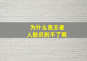 为什么我王者人脸识别不了呢