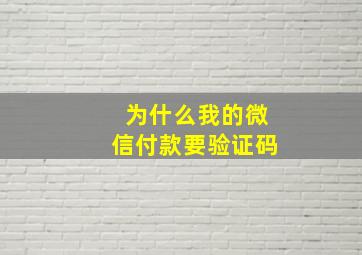 为什么我的微信付款要验证码