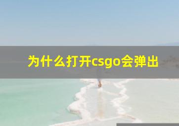 为什么打开csgo会弹出