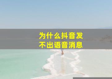 为什么抖音发不出语音消息