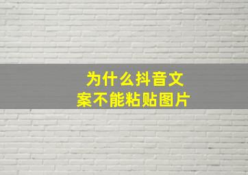 为什么抖音文案不能粘贴图片