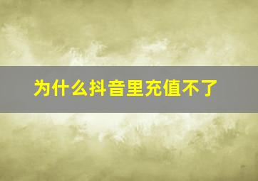 为什么抖音里充值不了