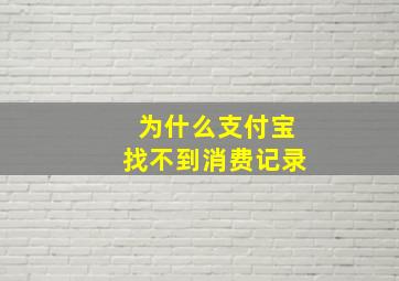 为什么支付宝找不到消费记录