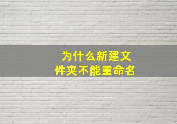 为什么新建文件夹不能重命名