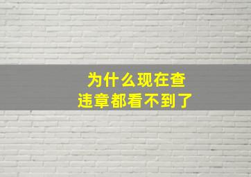 为什么现在查违章都看不到了