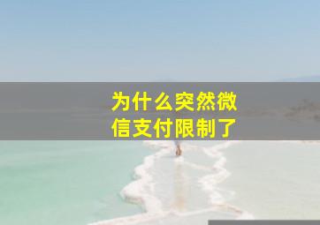 为什么突然微信支付限制了