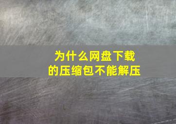 为什么网盘下载的压缩包不能解压