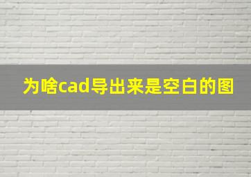 为啥cad导出来是空白的图