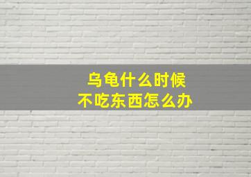 乌龟什么时候不吃东西怎么办