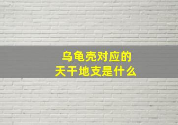 乌龟壳对应的天干地支是什么