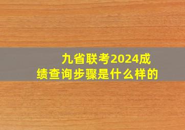 九省联考2024成绩查询步骤是什么样的