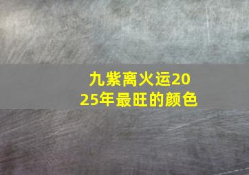 九紫离火运2025年最旺的颜色