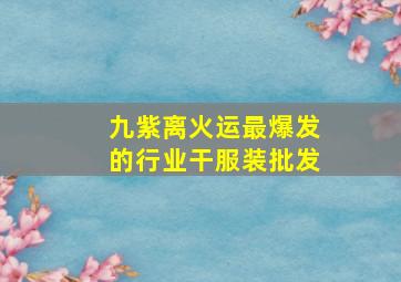 九紫离火运最爆发的行业干服装批发