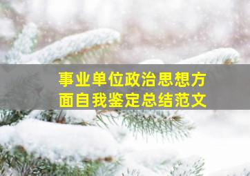 事业单位政治思想方面自我鉴定总结范文