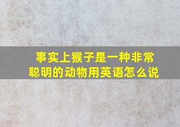 事实上猴子是一种非常聪明的动物用英语怎么说