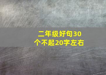 二年级好句30个不起20字左右