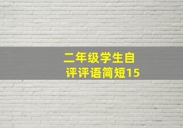 二年级学生自评评语简短15