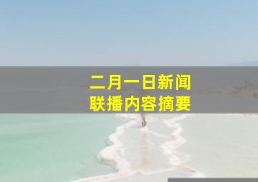 二月一日新闻联播内容摘要