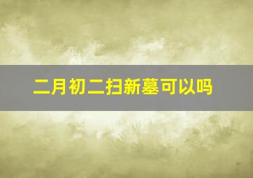 二月初二扫新墓可以吗